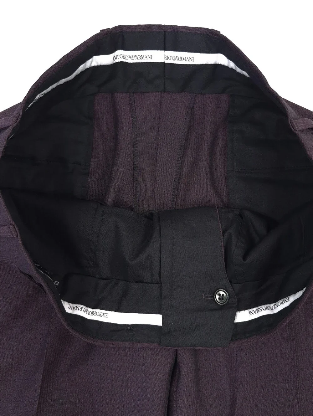 Emporio Armani M LINE Two-Piece Suit Blackberry Virgin Mohair Wool Tailored 52R